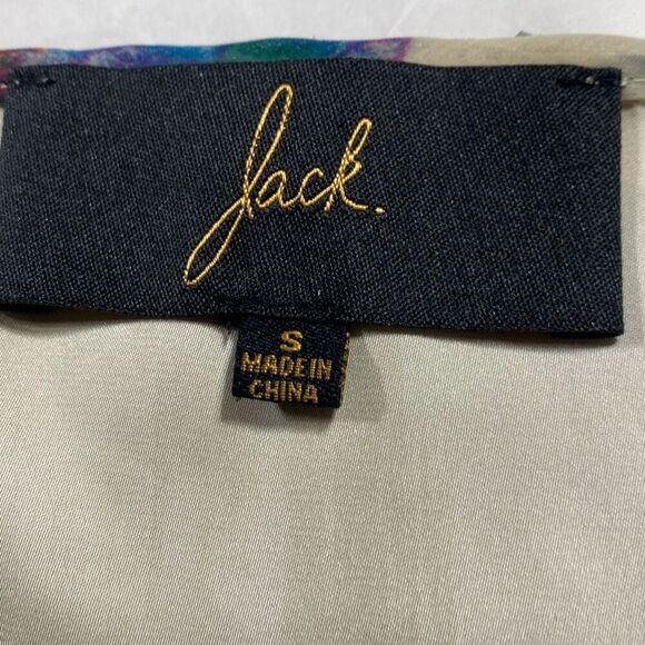 JACK Monique Floral Spaghetti Strap Pleated Slip Dress Cream Purple Green Small - Picture 15 of 16